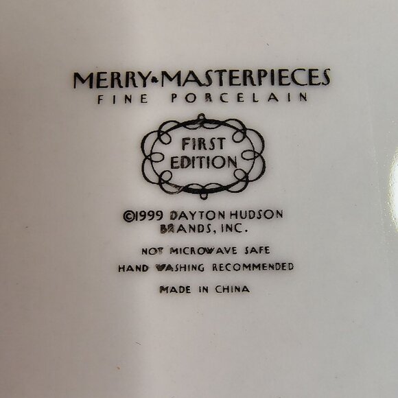 Merry Masterpieces American Collection Christmas Dessert 4 Plates Vintage 1999 - Picture 2 of 11